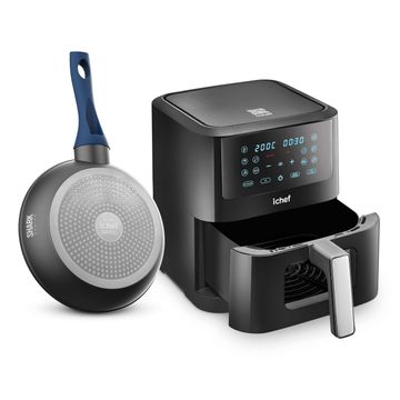 Fritadeira Elétrica Airfryer Smart Vision 6L e Panela Home Azul Saute ...