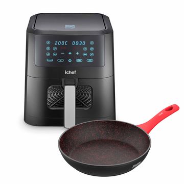Fritadeira Elétrica Airfryer Smart Vision 6L e Panela Home Vermelha Sa...
