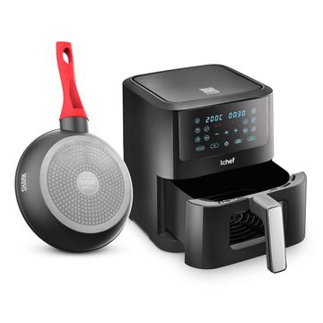 Fritadeira Elétrica Airfryer Smart Vision 6L e Panela Home Vermelha Sa...