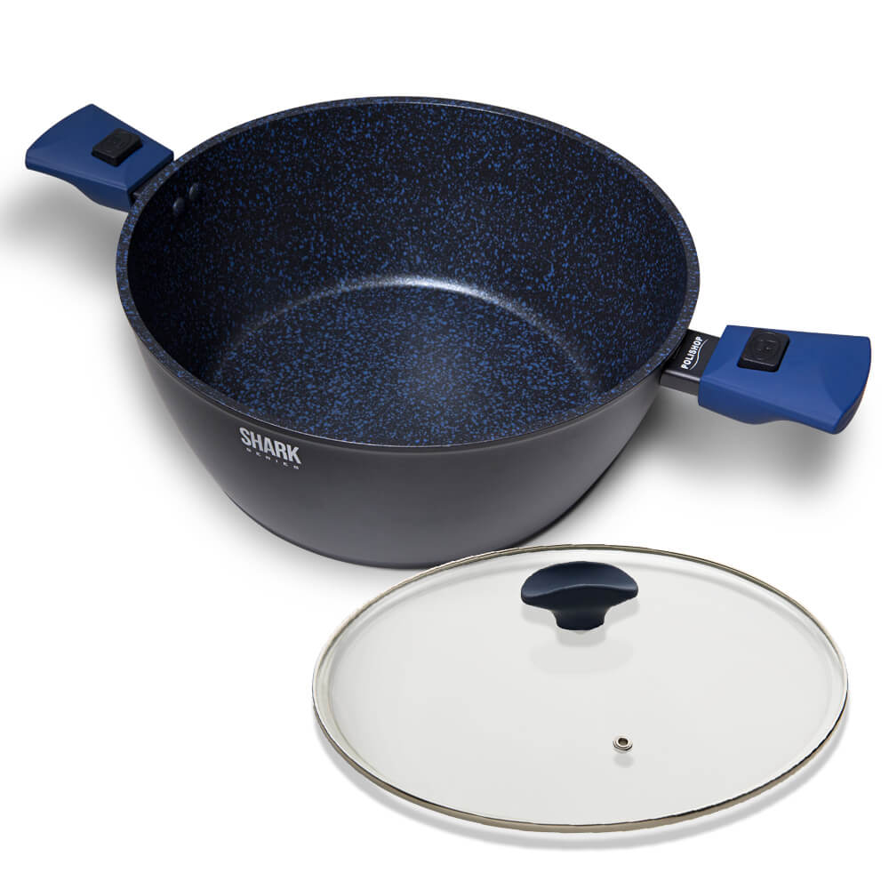 Panela Ichef Polishop com Tampa - Family Size - 24Cm - Azul Menor preço em Panela Ichef Polishop com Tampa - Family Size - 24Cm - Azul