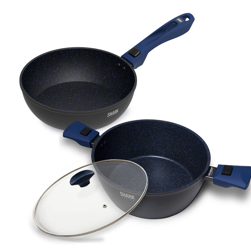 Panelas Ichef Polishop com Tampa - Family- Day By Day 24Cm - Azul Menor preço em Panelas Ichef Polishop com Tampa - Family- Day By Day 24Cm - Azul