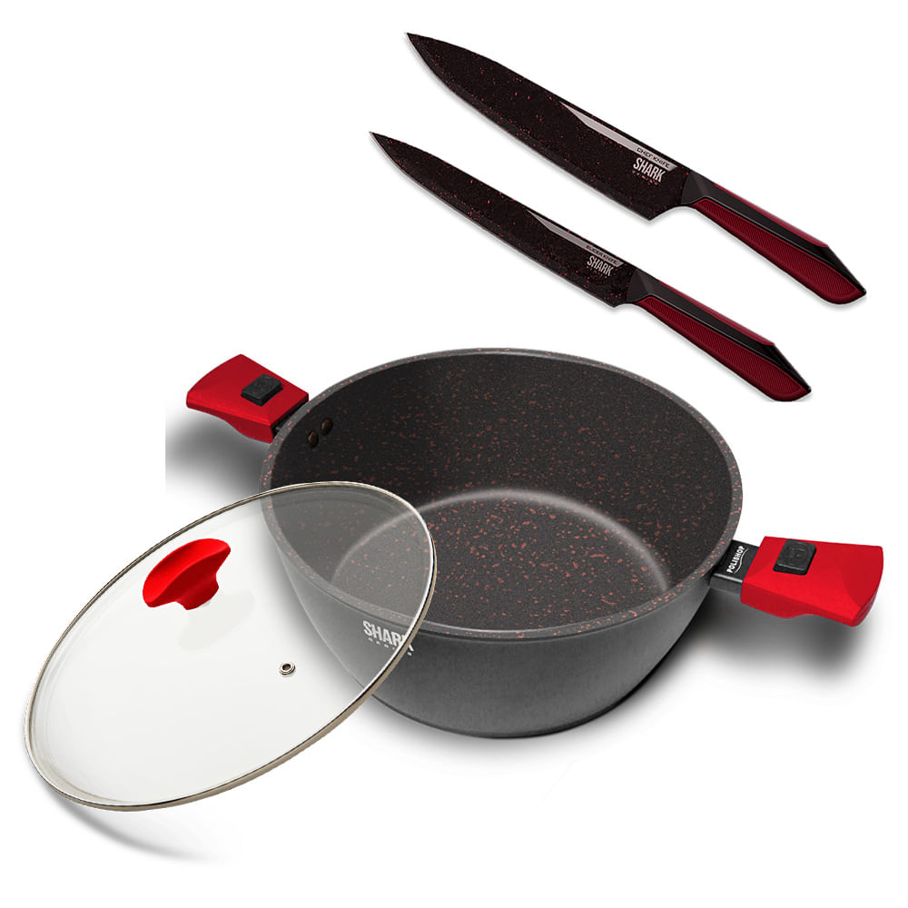 Panela Ichef Family com Tampa 24cm Vermelha e Jogo de Facas Ichef é boa?