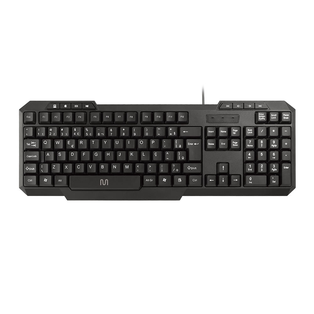 Teclado Com Fio Slim Multimídia Cabo De 130cm Resistente Água Conexão